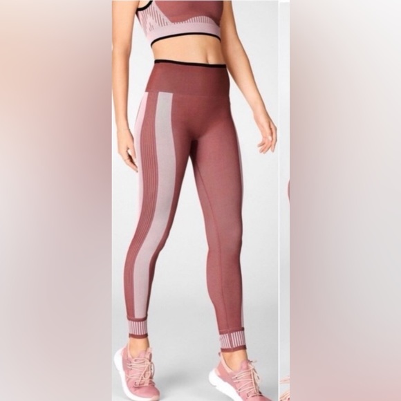 Fabletics High Waisted Color Block Leggings - Picture 2 of 8